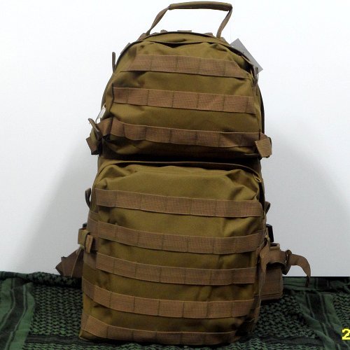 Molle Tactical Assault Backpack w/Padded Waist Belt / Tan